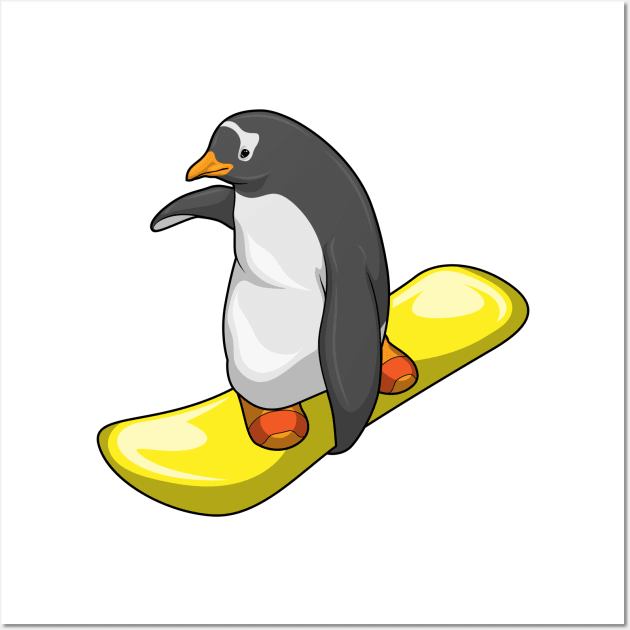 Penguin Snowboard Winter sports Wall Art by Markus Schnabel